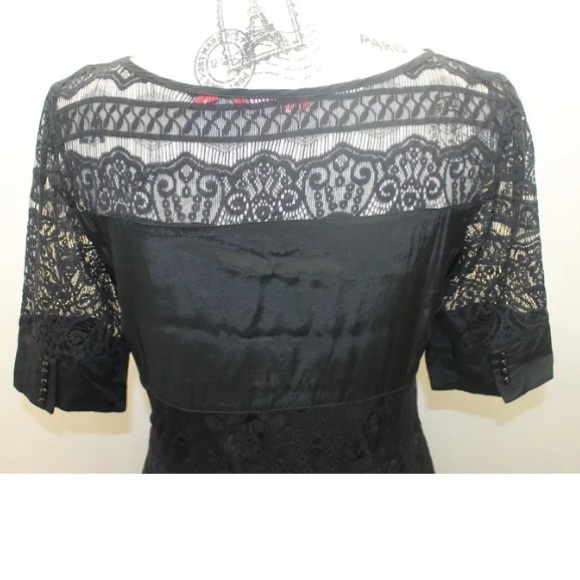 Esprit Women’s Lace Fit Flare Tiered Ruffle Dress Black Cotton Sz EU 38 - Picture 5 of 14